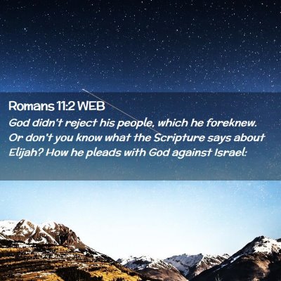 Picture 02 - Romans 11:2 WEB - God didn't reject his people, which he foreknew. - Bible Verse Picture