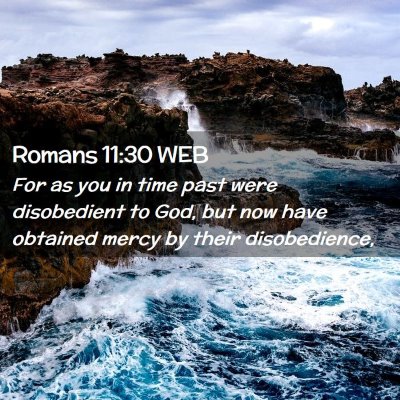 Picture 02 - Romans 11:30 WEB - For as you in time past were disobedient to God, - Bible Verse Picture