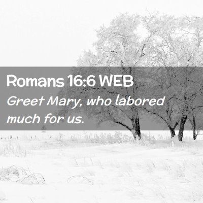 Picture 02 - Romans 16:6 WEB - Greet Mary, who labored much for - Bible Verse Picture