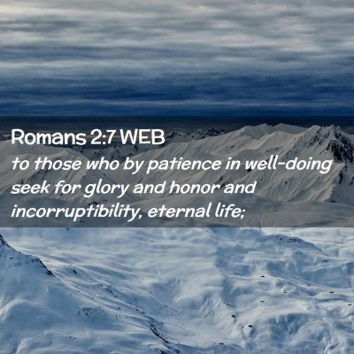 Picture 02 - Romans 2:7 WEB - to those who by patience in well-doing seek for - Bible Verse Picture