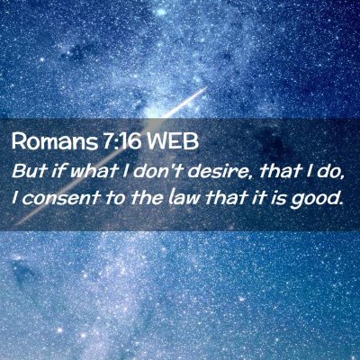 Picture 02 - Romans 7:16 WEB - But if what I don't desire, that I do, I consent - Bible Verse Picture