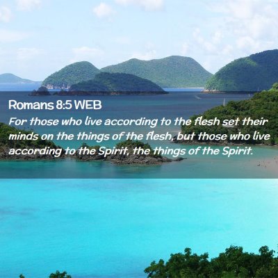 Picture 02 - Romans 8:5 WEB - For those who live according to the flesh set - Bible Verse Picture