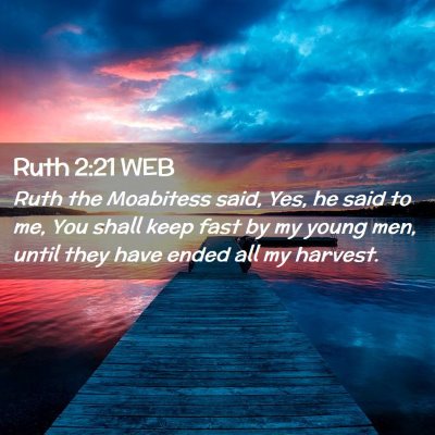 Picture 02 - Ruth 2:21 WEB - Ruth the Moabitess said, Yes, he said to me, You - Bible Verse Picture
