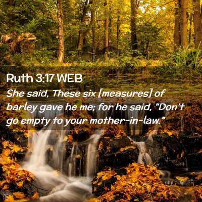 Picture 02 - Ruth 3:17 WEB - She said, These six [measures] of barley gave he - Bible Verse Picture