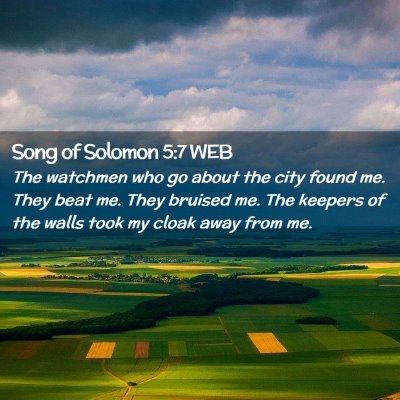 Picture 02 - Song of Solomon 5:7 WEB - The watchmen who go about the city found me. They - Bible Verse Picture