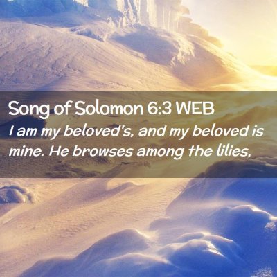 Picture 02 - Song of Solomon 6:3 WEB - I am my beloved's, and my beloved is mine. He - Bible Verse Picture