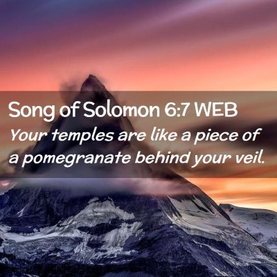 Picture 02 - Song of Solomon 6:7 WEB - Your temples are like a piece of a pomegranate - Bible Verse Picture