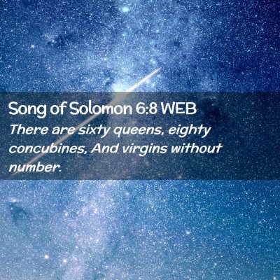 Picture 02 - Song of Solomon 6:8 WEB - There are sixty queens, eighty concubines, And - Bible Verse Picture
