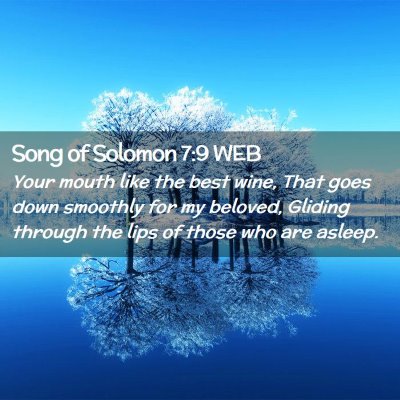 Picture 02 - Song of Solomon 7:9 WEB - Your mouth like the best wine, That goes down - Bible Verse Picture