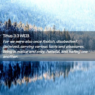 Picture 02 - Titus 3:3 WEB - For we were also once foolish, disobedient, - Bible Verse Picture