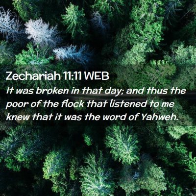 Picture 02 - Zechariah 11:11 WEB - It was broken in that day; and thus the poor of - Bible Verse Picture