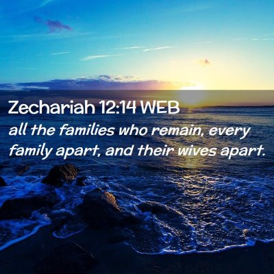 Picture 02 - Zechariah 12:14 WEB - all the families who remain, every family apart, - Bible Verse Picture