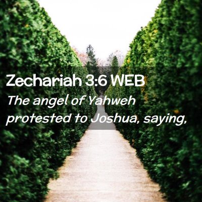 Picture 02 - Zechariah 3:6 WEB - The angel of Yahweh protested to Joshua, - Bible Verse Picture