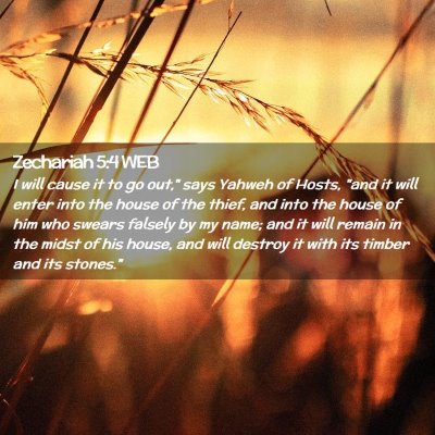Picture 02 - Zechariah 5:4 WEB - I will cause it to go out,