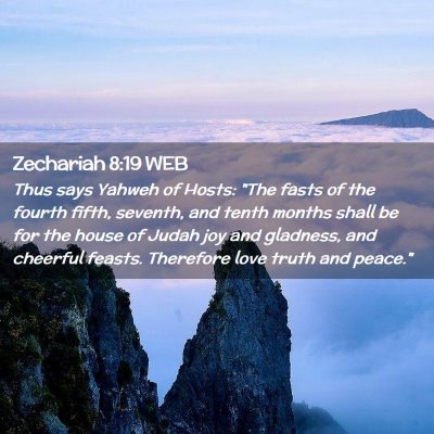Picture 02 - Zechariah 8:19 WEB - Thus says Yahweh of Hosts: 