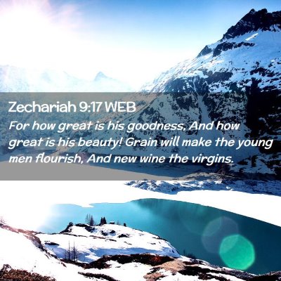 Picture 02 - Zechariah 9:17 WEB - For how great is his goodness, And how great is - Bible Verse Picture