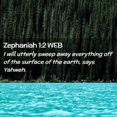Picture 02 - Zephaniah 1:2 WEB - I will utterly sweep away everything off of the - Bible Verse Picture