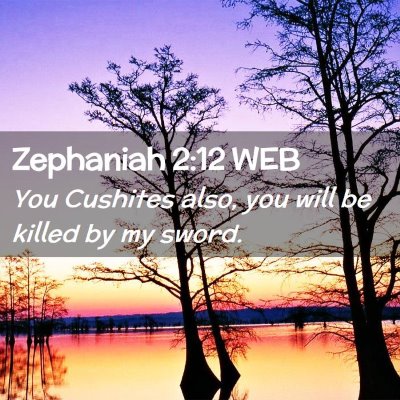 Picture 02 - Zephaniah 2:12 WEB - You Cushites also, you will be killed by my - Bible Verse Picture
