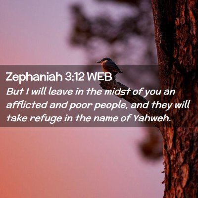 Picture 02 - Zephaniah 3:12 WEB - But I will leave in the midst of you an afflicted - Bible Verse Picture