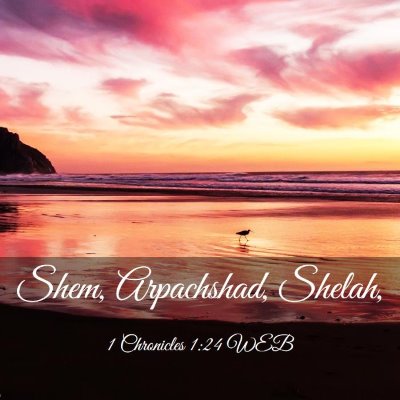 Picture 03 - 1 Chronicles 1:24 WEB - Shem, Arpachshad, - Bible Verse Picture