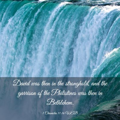 Picture 03 - 1 Chronicles 11:16 WEB - David was then in the stronghold, and the - Bible Verse Picture