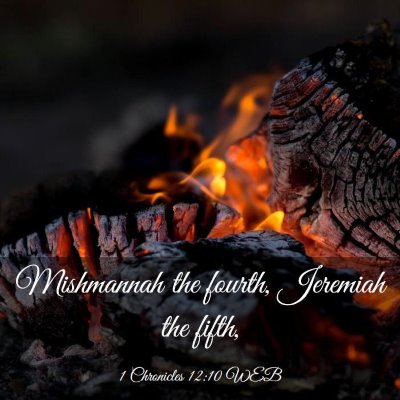 Picture 03 - 1 Chronicles 12:10 WEB - Mishmannah the fourth, Jeremiah the - Bible Verse Picture