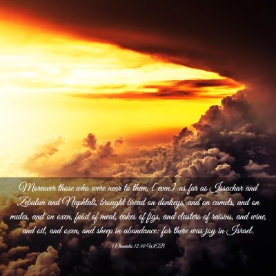 Picture 03 - 1 Chronicles 12:40 WEB - Moreover those who were near to them, [even] as - Bible Verse Picture
