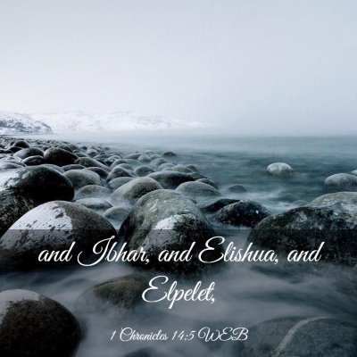Picture 03 - 1 Chronicles 14:5 WEB - and Ibhar, and Elishua, and - Bible Verse Picture