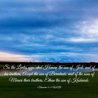 Picture 03 - 1 Chronicles 15:17 WEB - So the Levites appointed Heman the son of Joel; - Bible Verse Picture