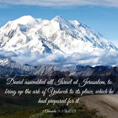 Picture 03 - 1 Chronicles 15:3 WEB - David assembled all Israel at Jerusalem, to bring - Bible Verse Picture