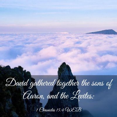 Picture 03 - 1 Chronicles 15:4 WEB - David gathered together the sons of Aaron, and - Bible Verse Picture