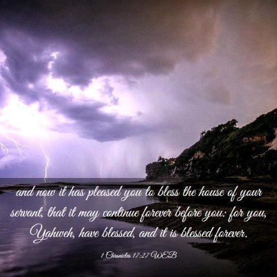 Picture 03 - 1 Chronicles 17:27 WEB - and now it has pleased you to bless the house of - Bible Verse Picture