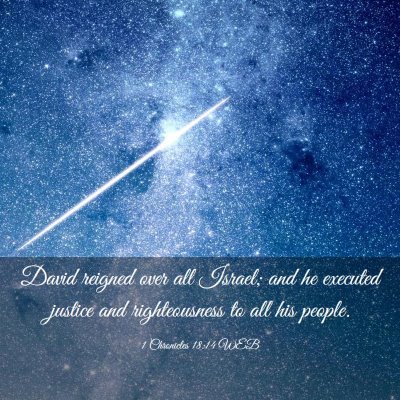 Picture 03 - 1 Chronicles 18:14 WEB - David reigned over all Israel; and he executed - Bible Verse Picture