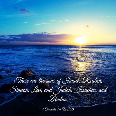 Picture 03 - 1 Chronicles 2:1 WEB - These are the sons of Israel: Reuben, Simeon, - Bible Verse Picture