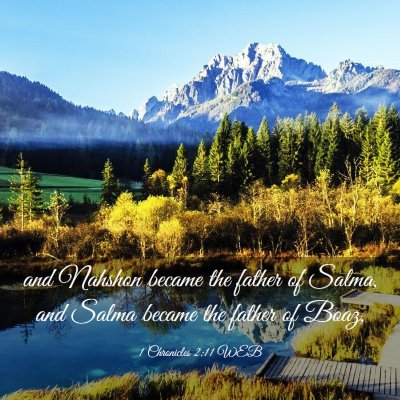 Picture 03 - 1 Chronicles 2:11 WEB - and Nahshon became the father of Salma, and Salma - Bible Verse Picture