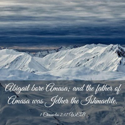 Picture 03 - 1 Chronicles 2:17 WEB - Abigail bore Amasa; and the father of Amasa was - Bible Verse Picture