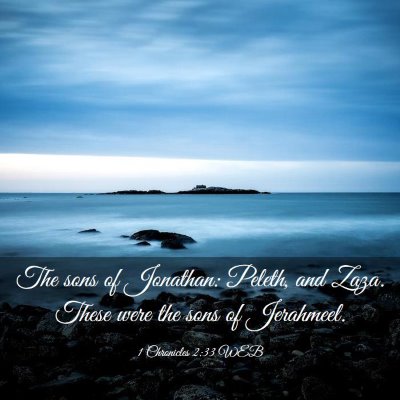 Picture 03 - 1 Chronicles 2:33 WEB - The sons of Jonathan: Peleth, and Zaza. These - Bible Verse Picture