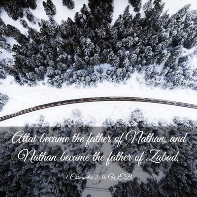 Picture 03 - 1 Chronicles 2:36 WEB - Attai became the father of Nathan, and Nathan - Bible Verse Picture