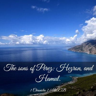 Picture 03 - 1 Chronicles 2:5 WEB - The sons of Perez: Hezron, and - Bible Verse Picture