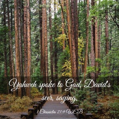 Picture 03 - 1 Chronicles 21:9 WEB - Yahweh spoke to Gad, David's seer, - Bible Verse Picture