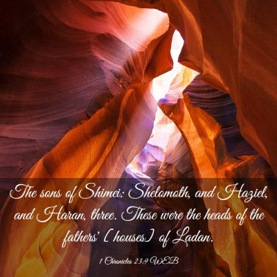Picture 03 - 1 Chronicles 23:9 WEB - The sons of Shimei: Shelomoth, and Haziel, and - Bible Verse Picture