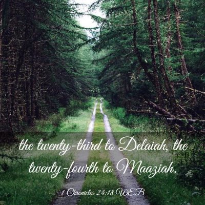 Picture 03 - 1 Chronicles 24:18 WEB - the twenty-third to Delaiah, the twenty-fourth to - Bible Verse Picture