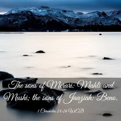 Picture 03 - 1 Chronicles 24:26 WEB - The sons of Merari: Mahli and Mushi; the sons of - Bible Verse Picture