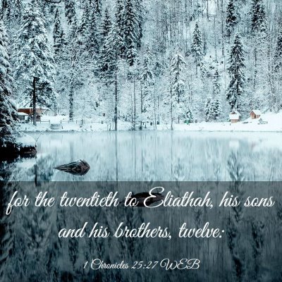 Picture 03 - 1 Chronicles 25:27 WEB - for the twentieth to Eliathah, his sons and his - Bible Verse Picture