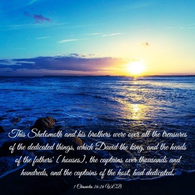 Picture 03 - 1 Chronicles 26:26 WEB - This Shelomoth and his brothers were over all the - Bible Verse Picture