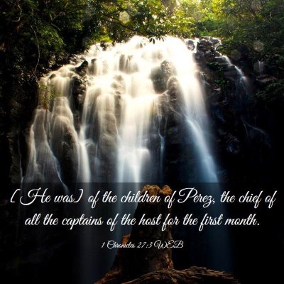 Picture 03 - 1 Chronicles 27:3 WEB - [He was] of the children of Perez, the chief of - Bible Verse Picture