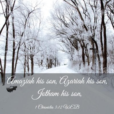 Picture 03 - 1 Chronicles 3:12 WEB - Amaziah his son, Azariah his son, Jotham his - Bible Verse Picture