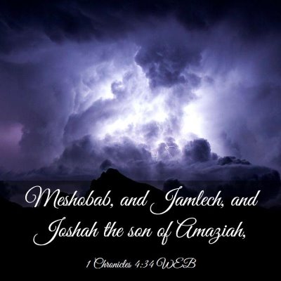 Picture 03 - 1 Chronicles 4:34 WEB - Meshobab, and Jamlech, and Joshah the son of - Bible Verse Picture
