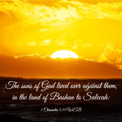 Picture 03 - 1 Chronicles 5:11 WEB - The sons of Gad lived over against them, in the - Bible Verse Picture