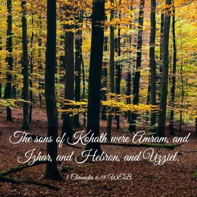 Picture 03 - 1 Chronicles 6:18 WEB - The sons of Kohath were Amram, and Izhar, and - Bible Verse Picture